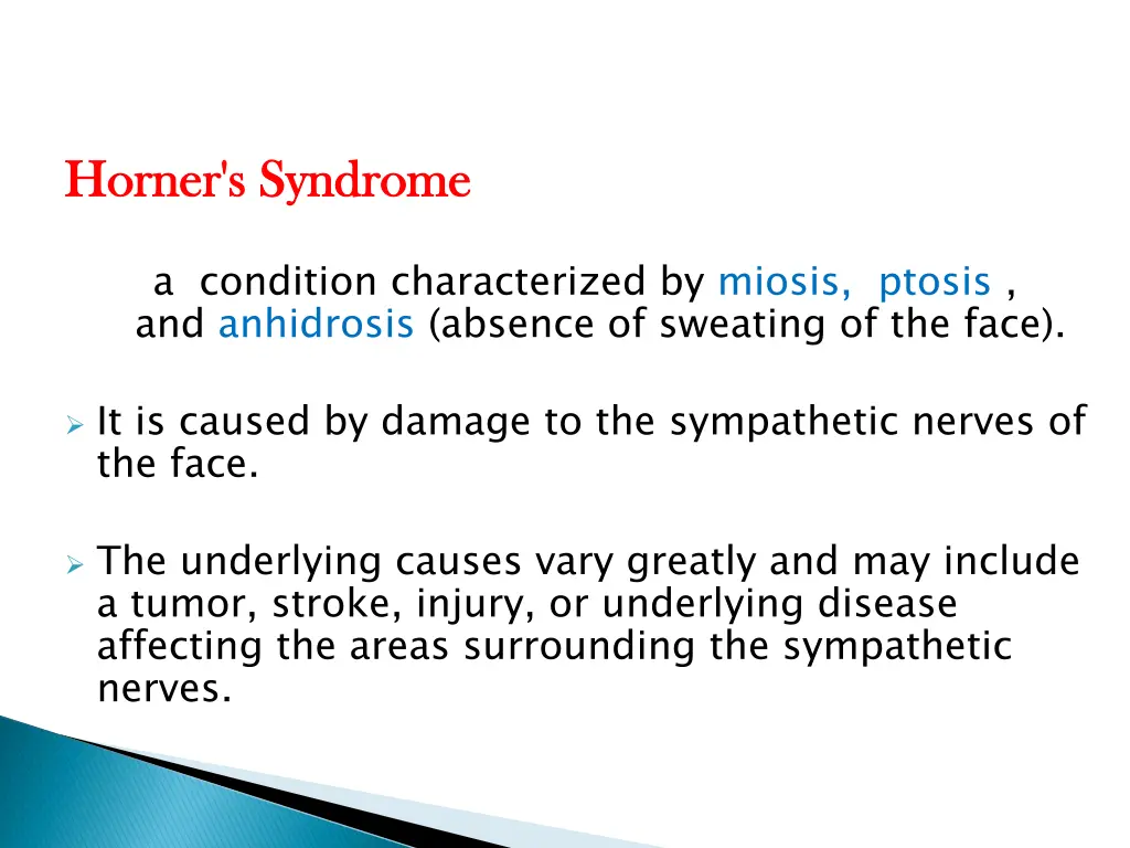 horner s horner s syndrome syndrome