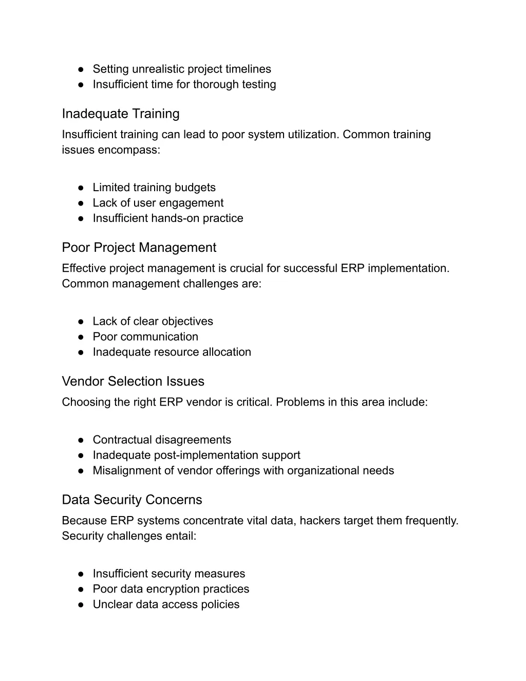 setting unrealistic project timelines