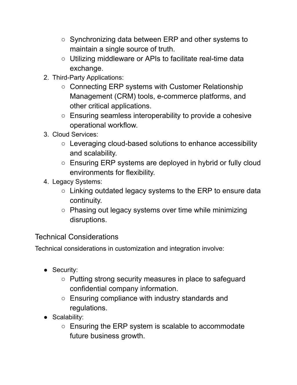 synchronizing data between erp and other systems