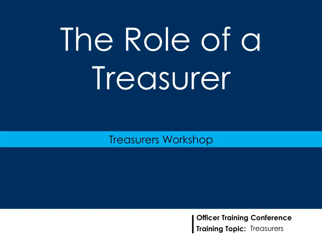 the role of a treasurer