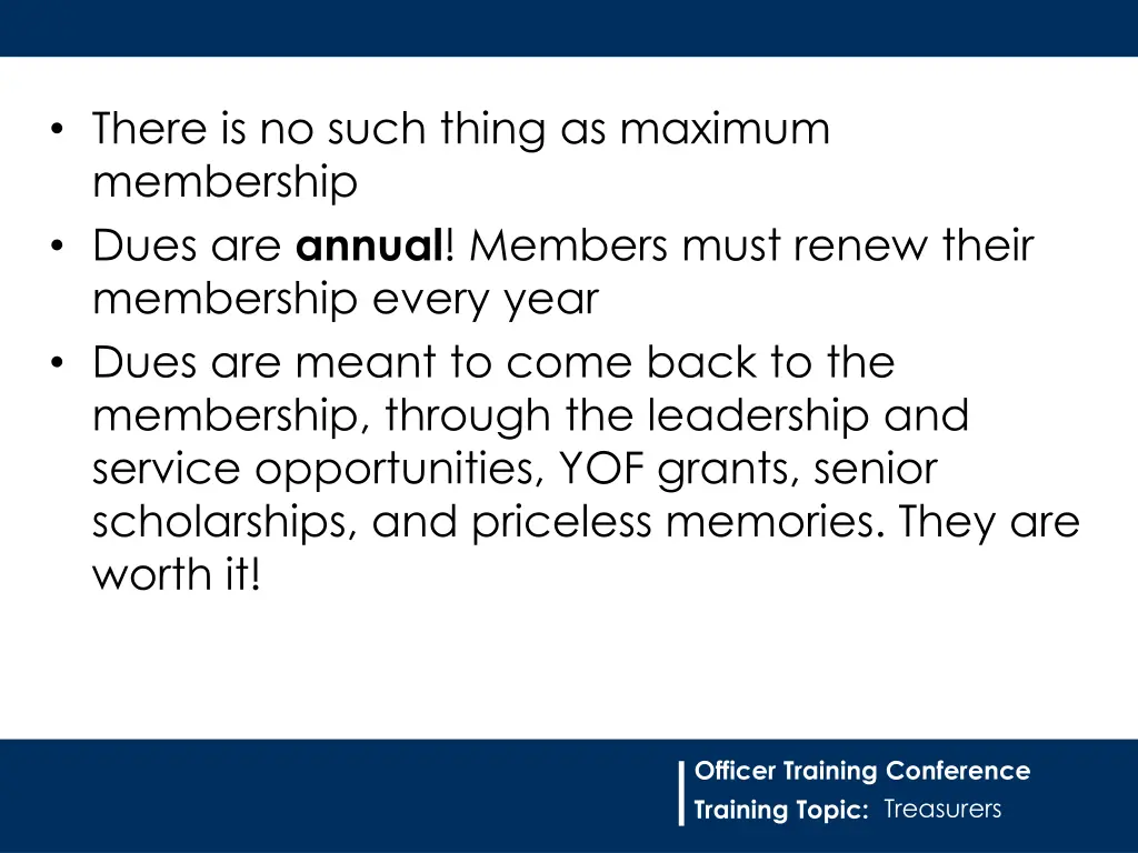 there is no such thing as maximum membership dues