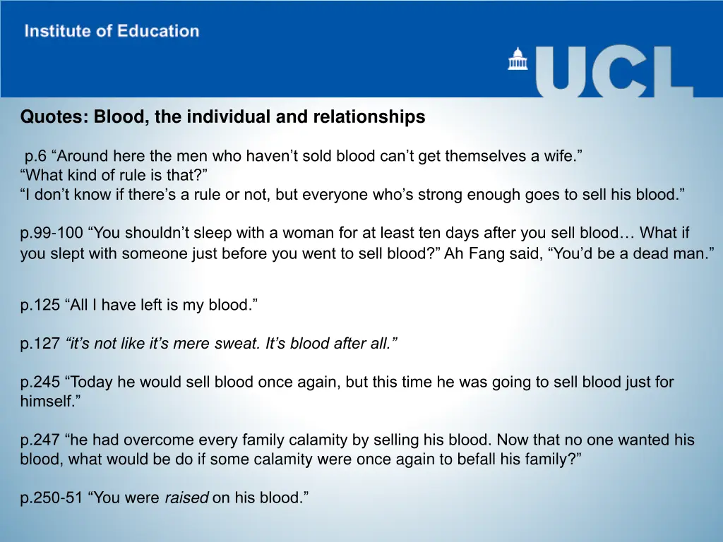 quotes blood the individual and relationships