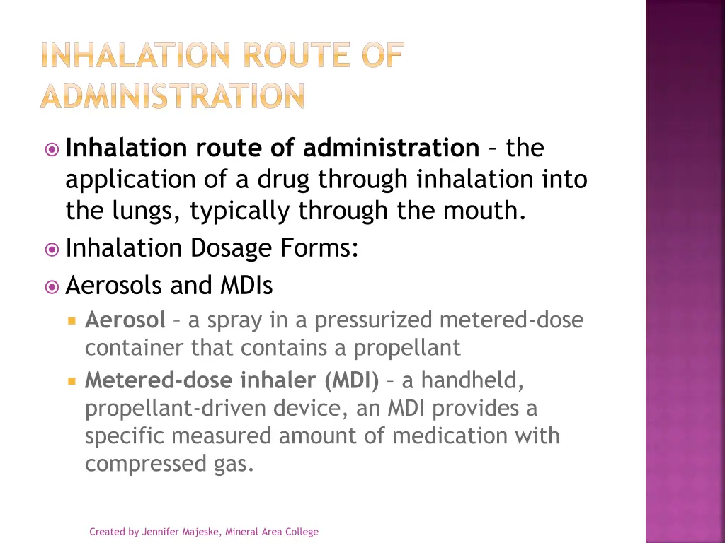 inhalation route of administration