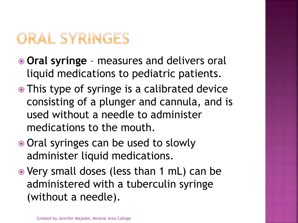 oral syringes