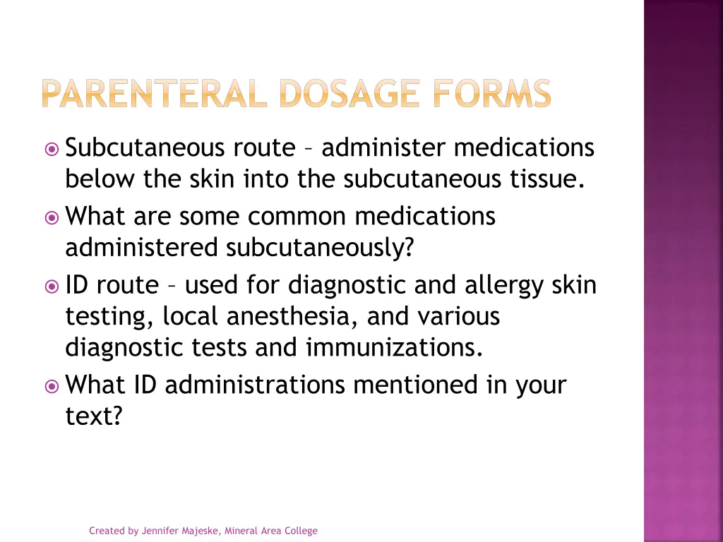 parenteral dosage forms 1