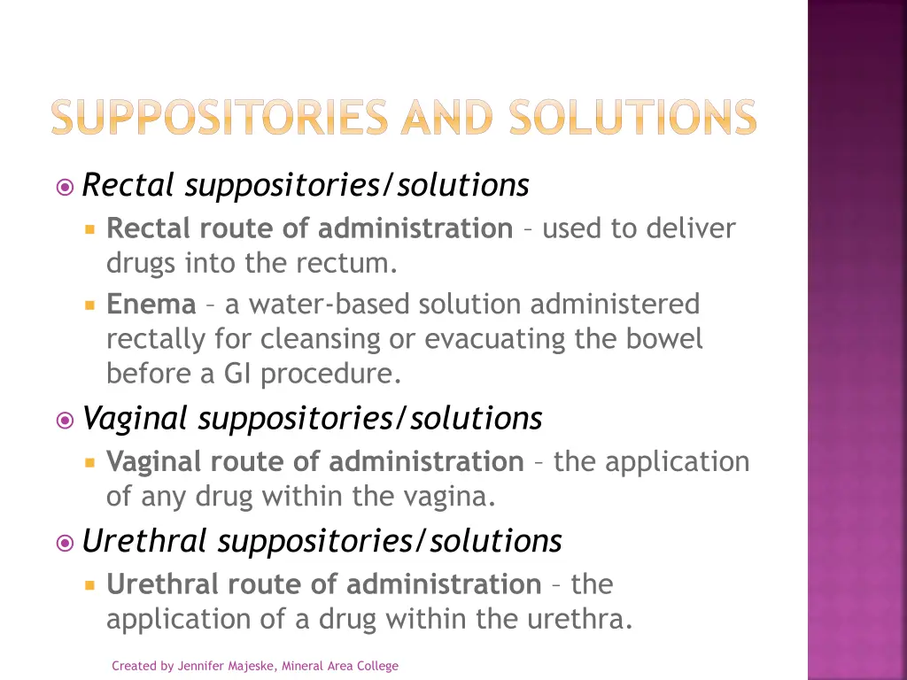 suppositories and solutions 1