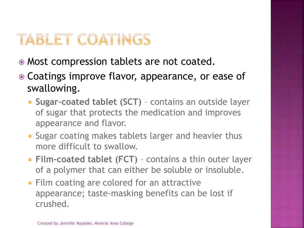 tablet coatings