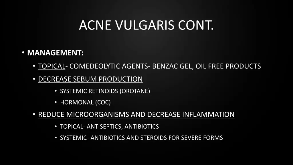 acne vulgaris cont