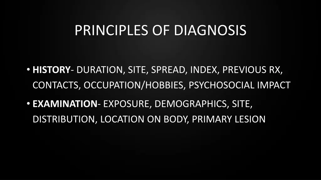 principles of diagnosis