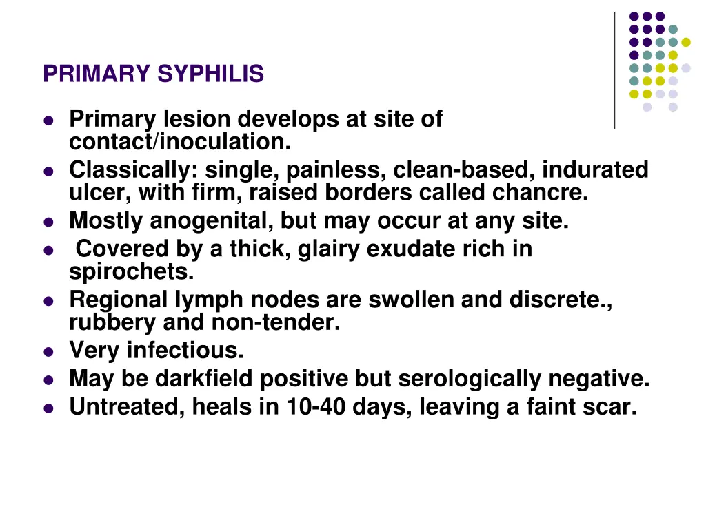 primary syphilis