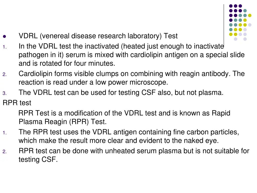 vdrl venereal disease research laboratory test