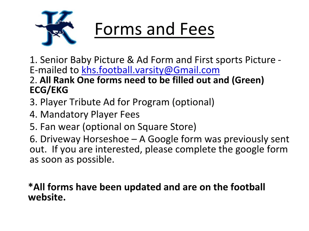 forms and fees