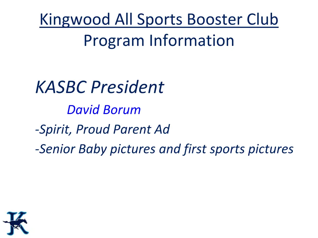 kingwood all sports booster club program