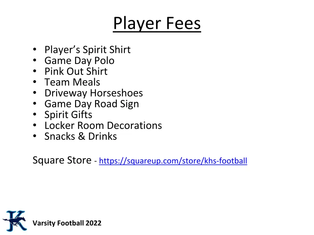 player fees