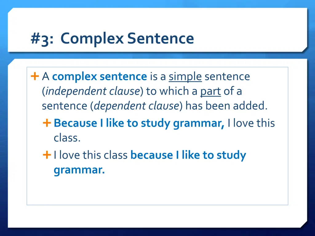 3 complex sentence