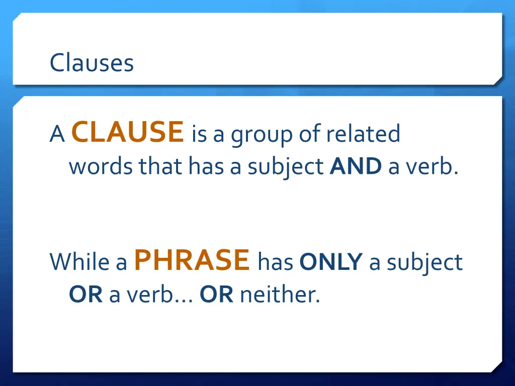 clauses