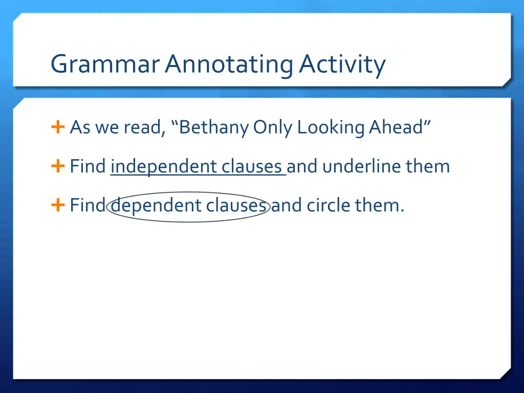 grammar annotating activity