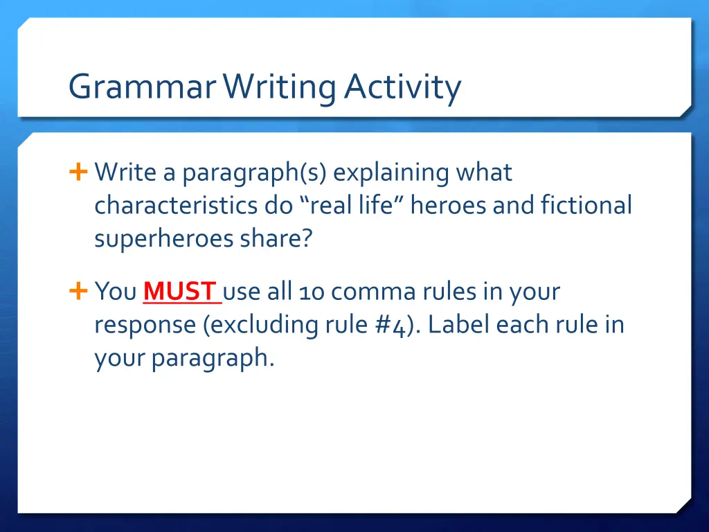 grammar writing activity 2