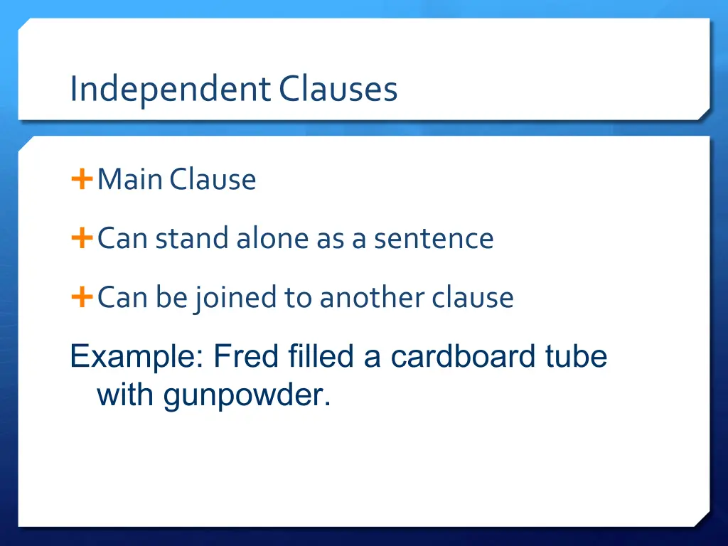 independent clauses