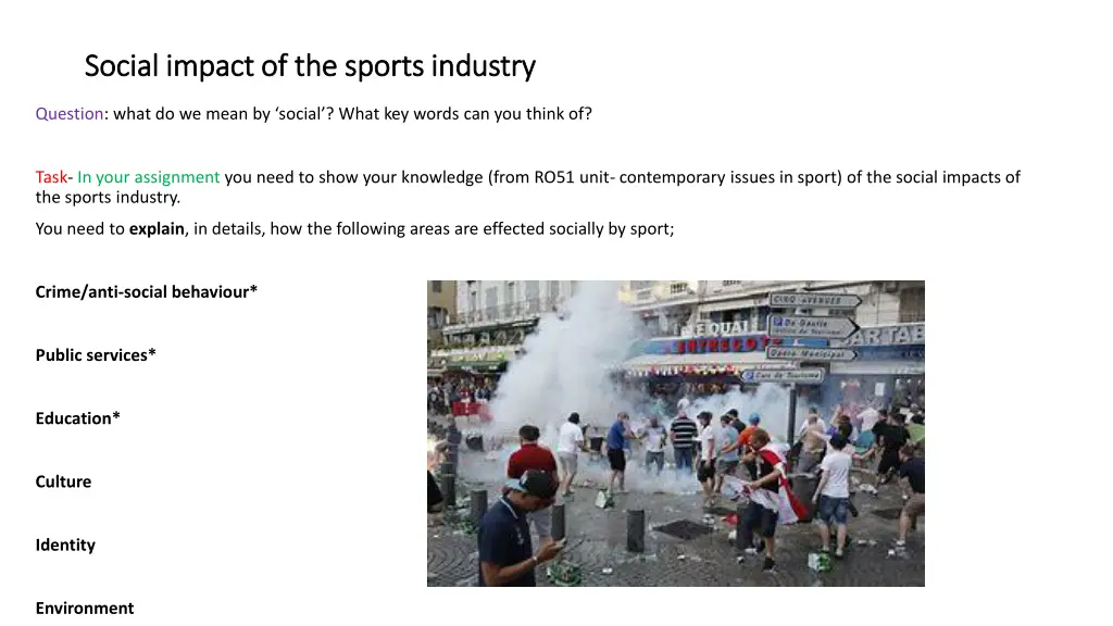 social impact of the sports industry social