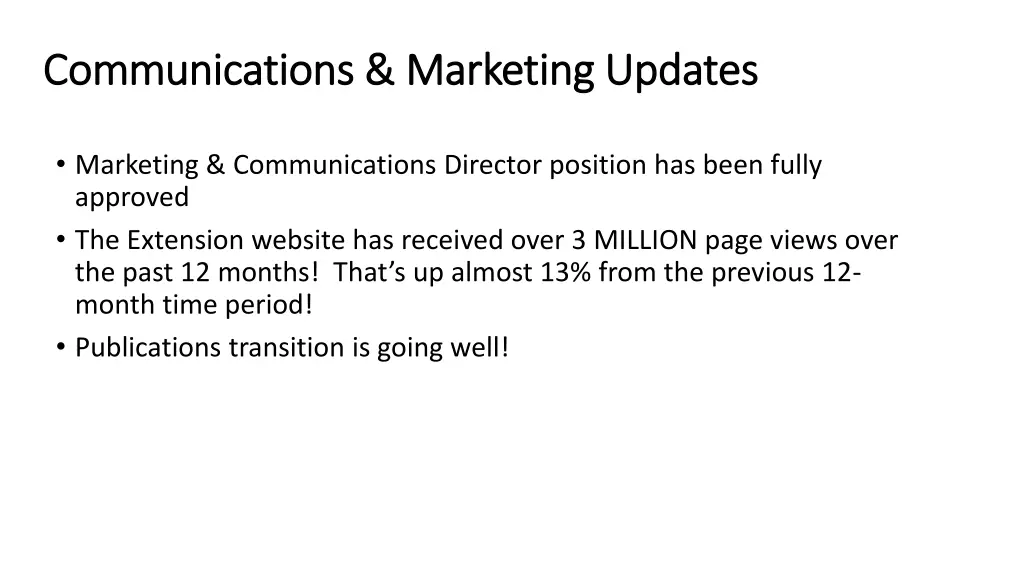 communications marketing updates communications