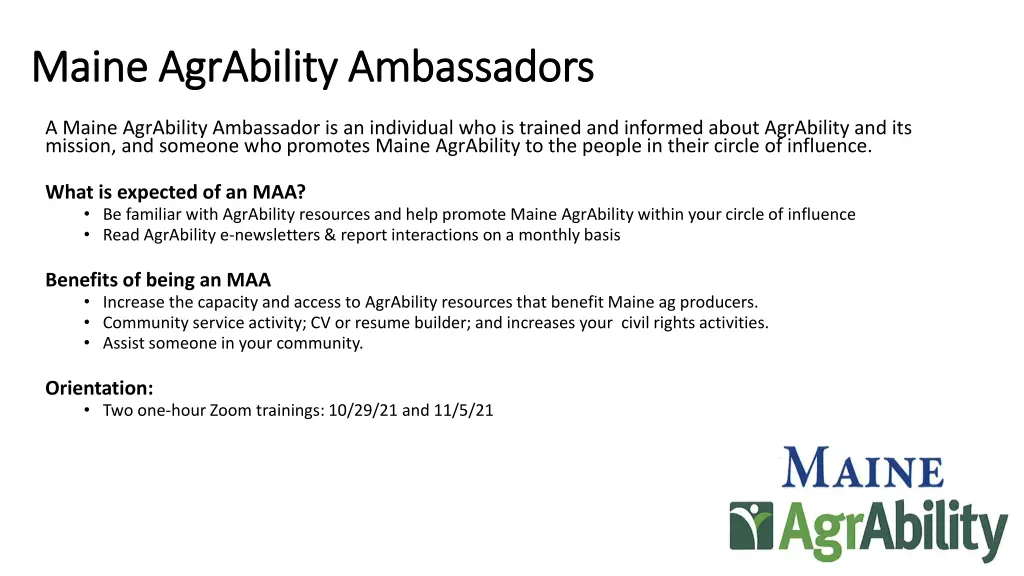 maine maine agrability agrability ambassadors