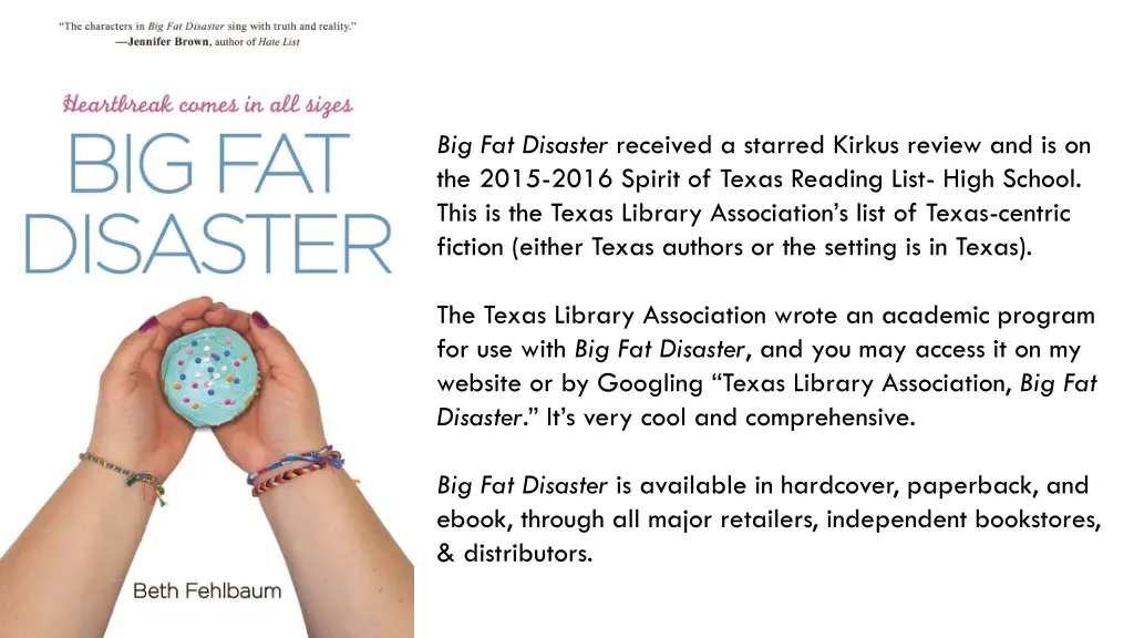 big fat disaster received a starred kirkus review