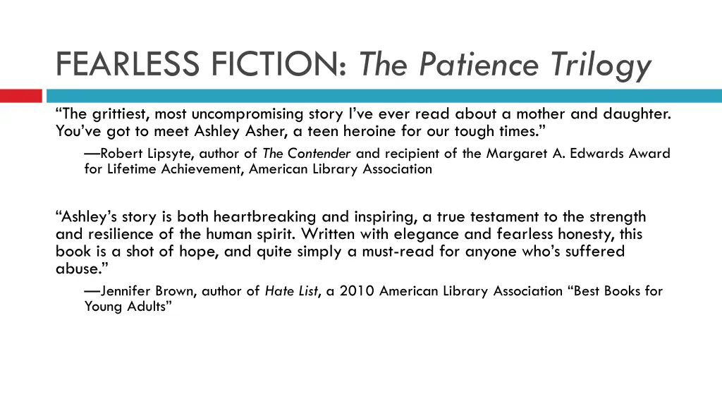 fearless fiction the patience trilogy