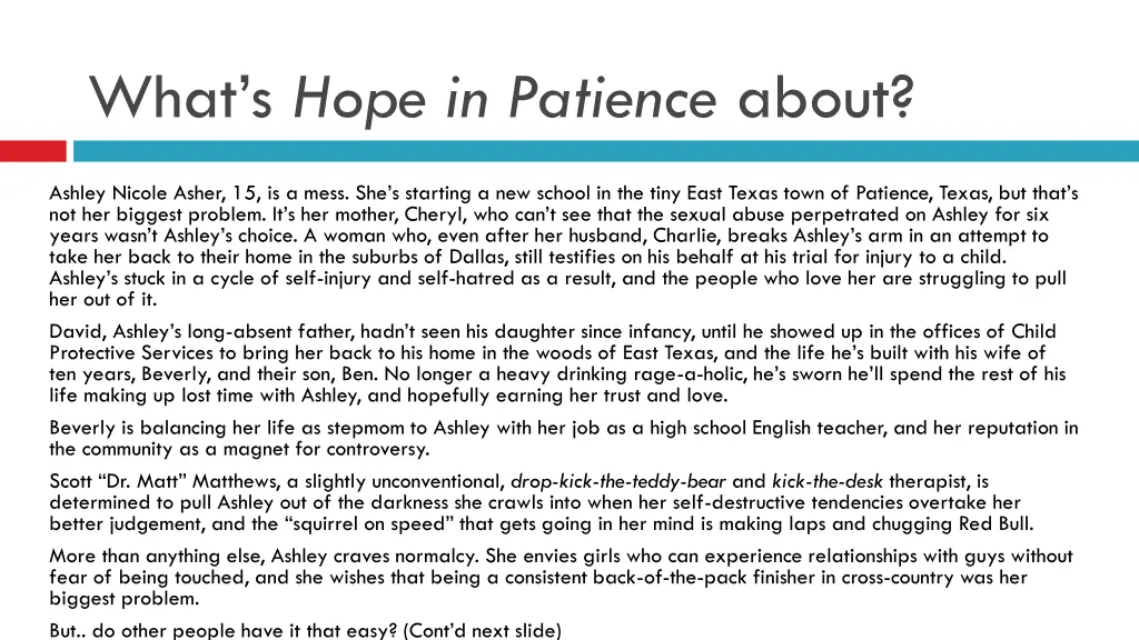 what s hope in patience about