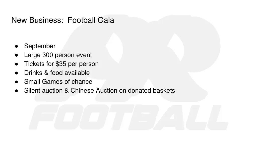 new business football gala