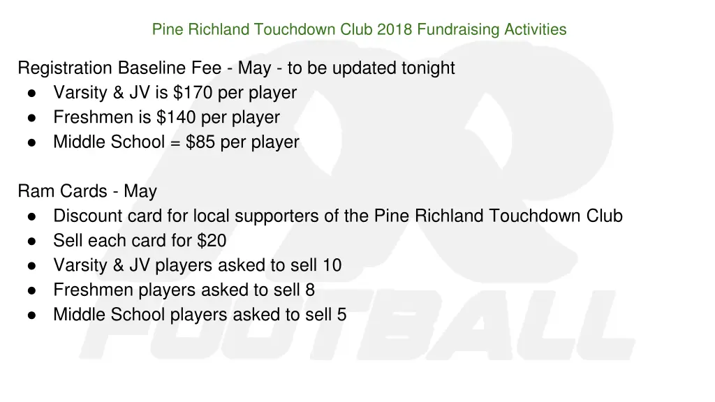 pine richland touchdown club 2018 fundraising