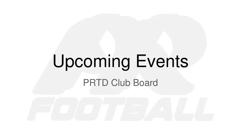 upcoming events