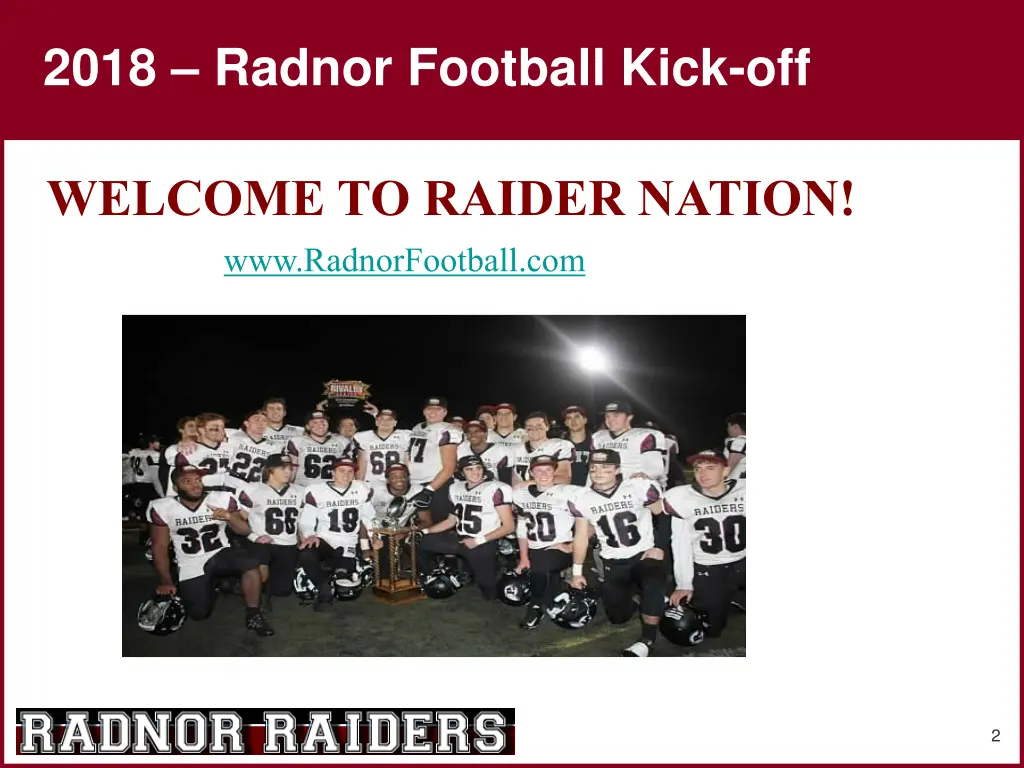 2018 radnor football kick off