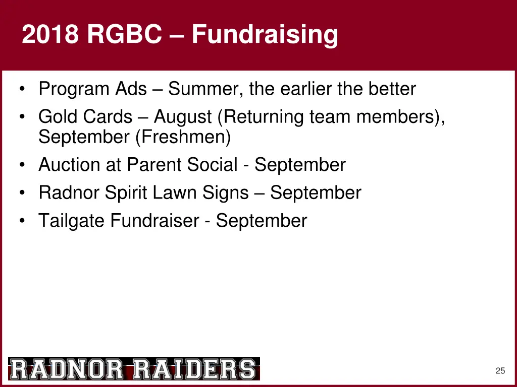 2018 rgbc fundraising