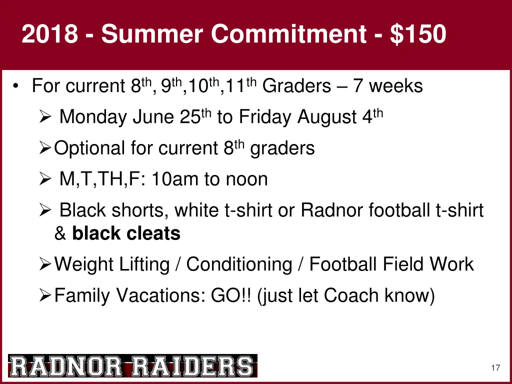 2018 summer commitment 150