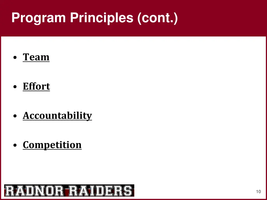 program principles cont