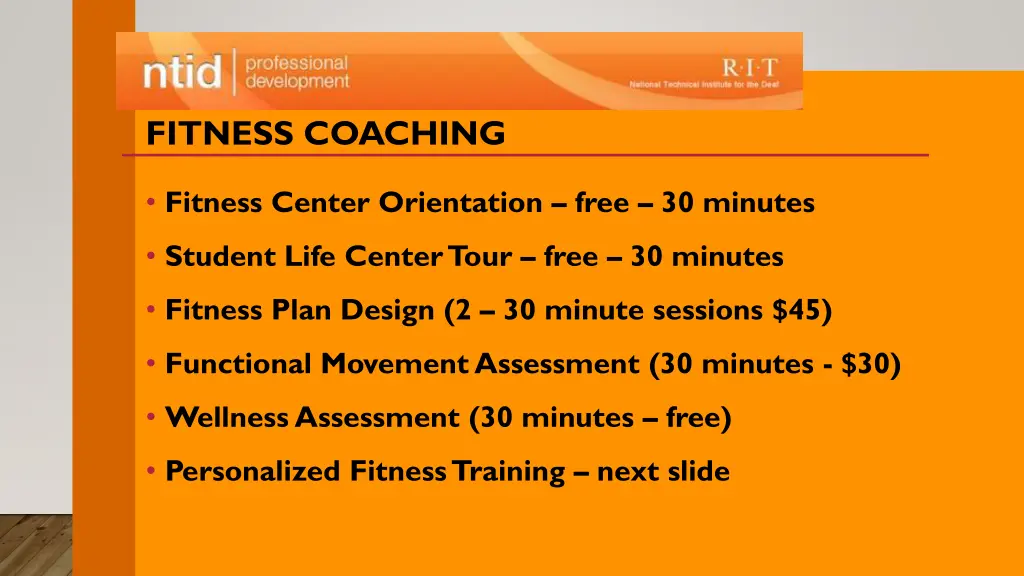 fitness coaching