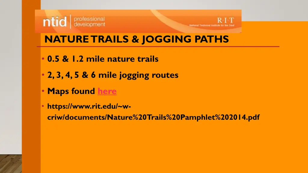 nature trails jogging paths