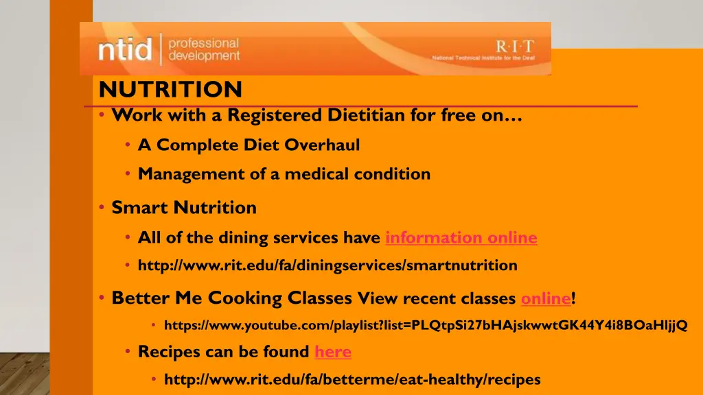 nutrition work with a registered dietitian