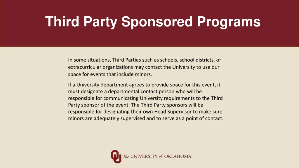 third party sponsored programs