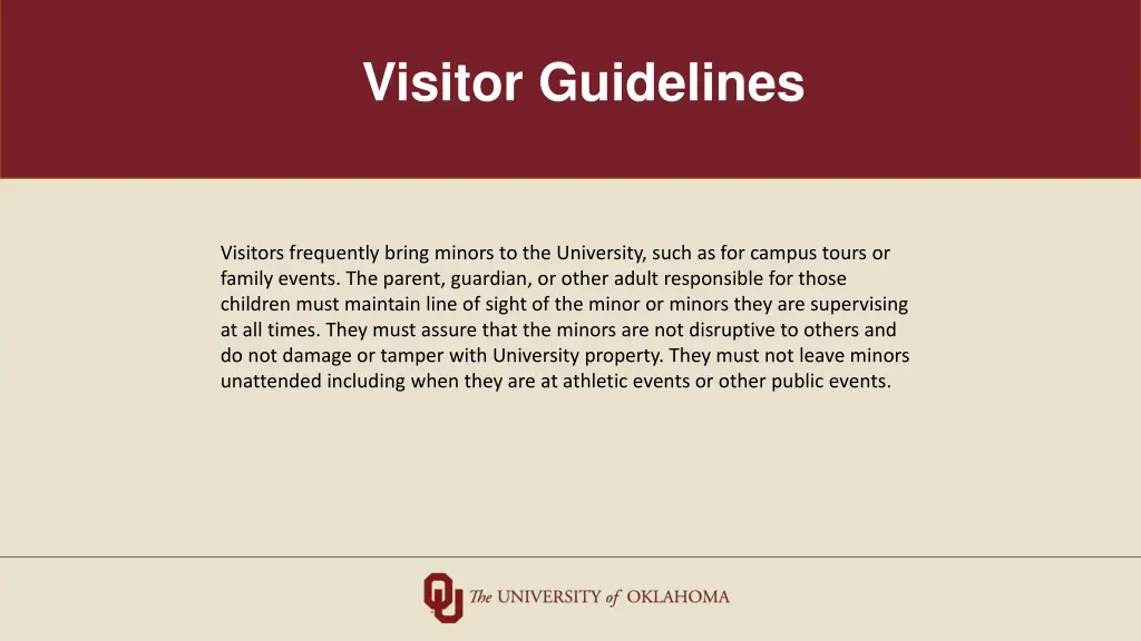 visitor guidelines