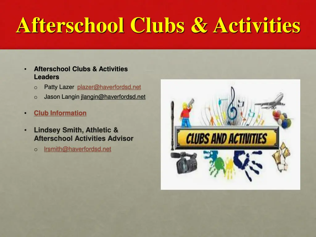 afterschool clubs activities