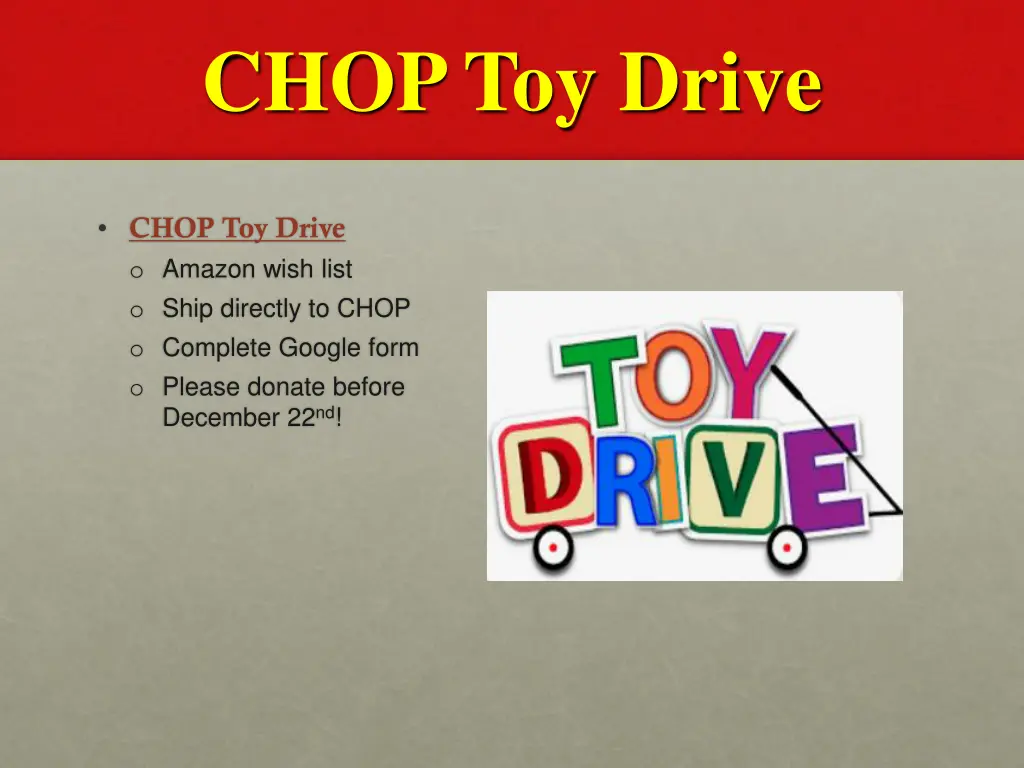 chop toy drive