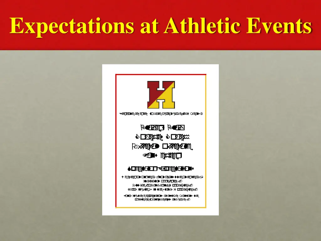 expectations at athletic events