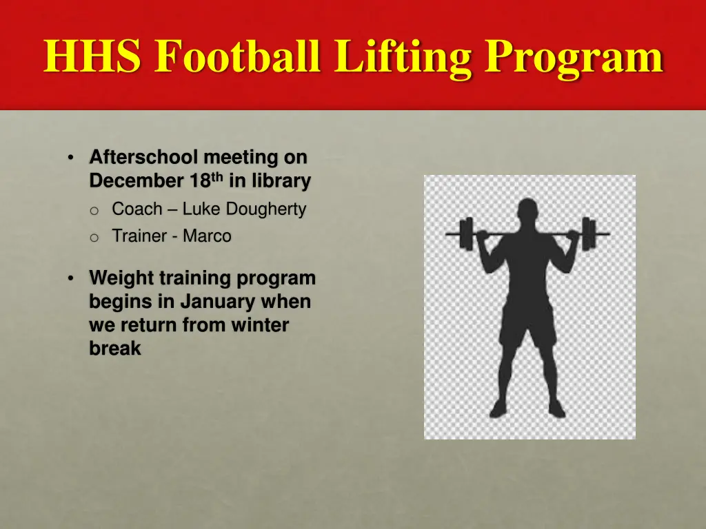 hhs football lifting program