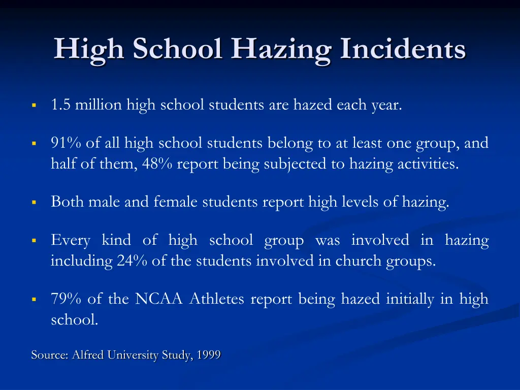 high school hazing incidents