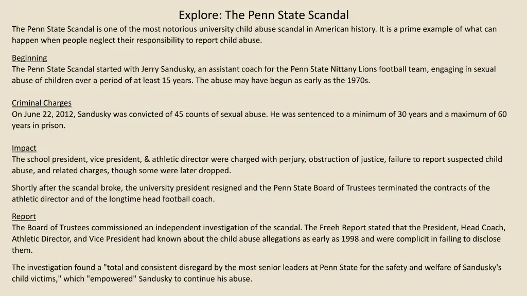 explore the penn state scandal