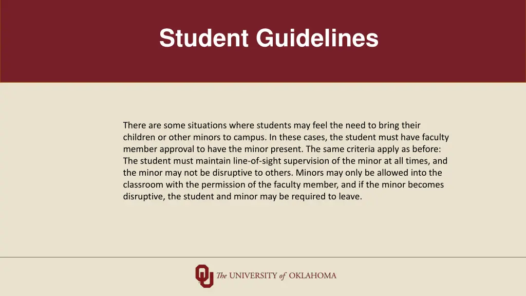 student guidelines