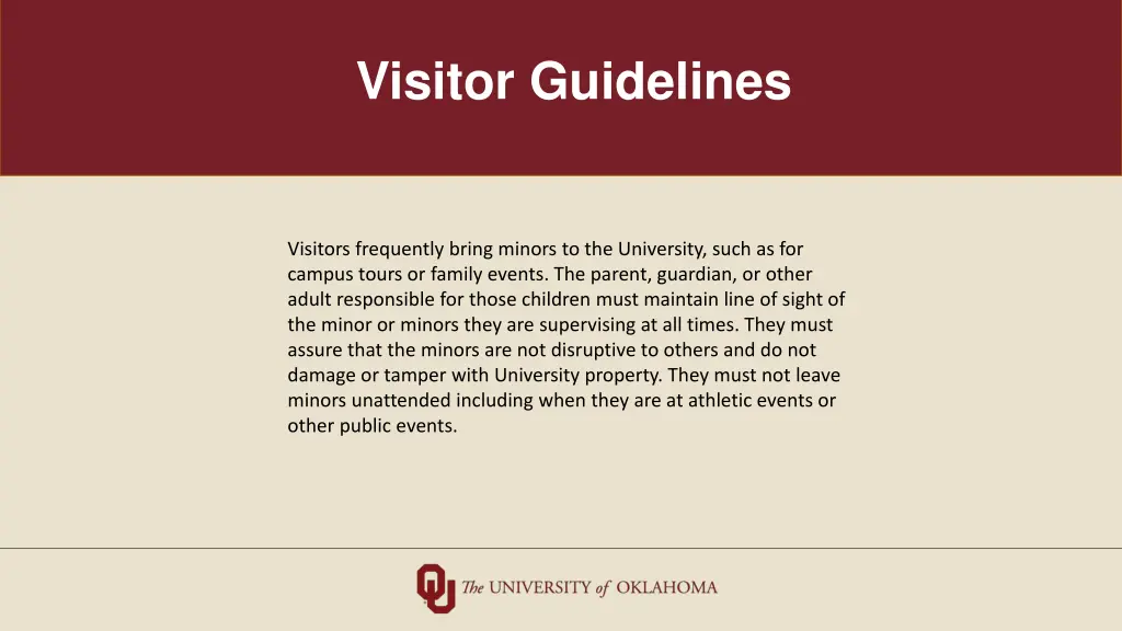 visitor guidelines