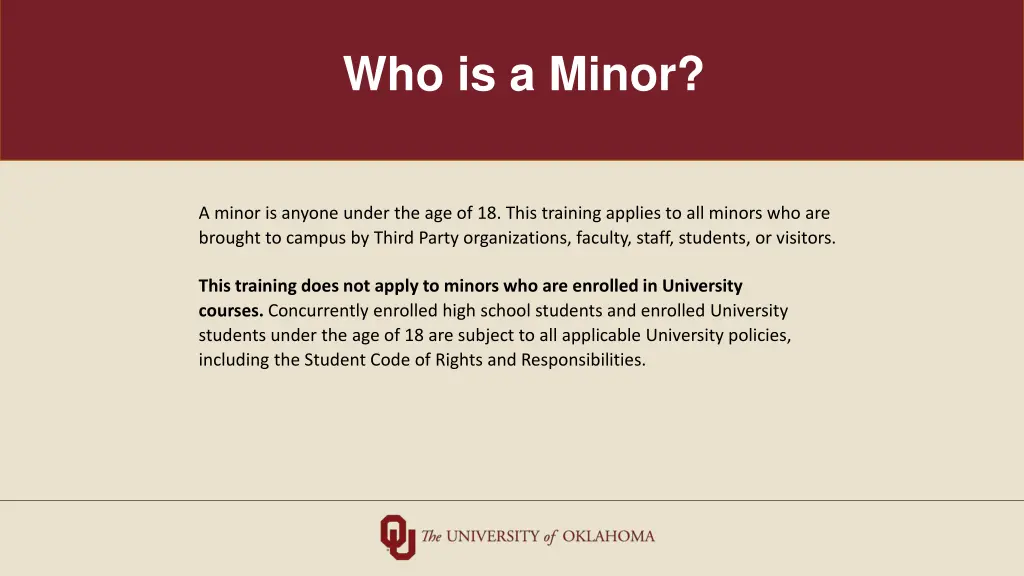 who is a minor